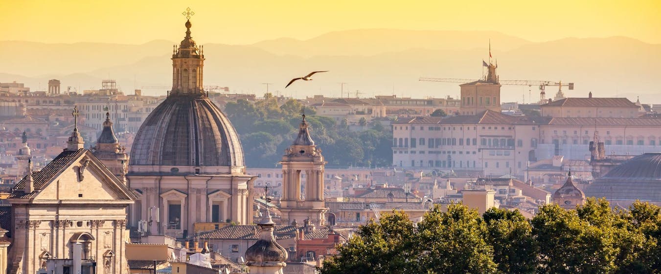 Rome skyline at sunset